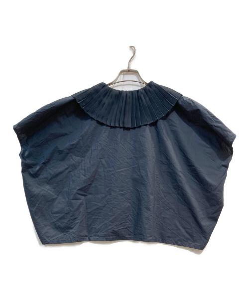 mizuiro-ind（ミズイロインド）mizuiro-ind (ミズイロインド) プリーツカラーシャツ ネイビー サイズ:ーの古着・服飾アイテム