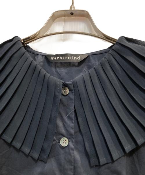 mizuiro-ind（ミズイロインド）mizuiro-ind (ミズイロインド) プリーツカラーシャツ ネイビー サイズ:ーの古着・服飾アイテム