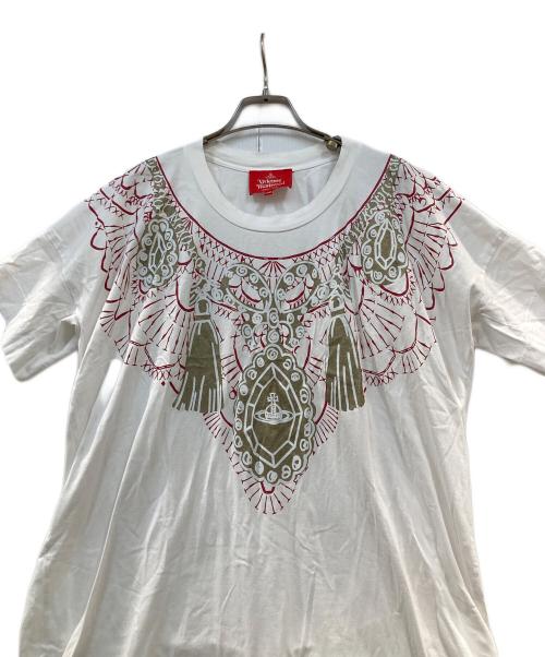 Vivienne Westwood（ヴィヴィアンウエストウッド）Vivienne Westwood (ヴィヴィアンウエストウッド) プリントワンピース ホワイト サイズ:00の古着・服飾アイテム