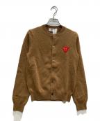 PLAY COMME des GARCONSプレイコムデギャルソン）の古着「ダブルハートカーディガン」｜ブラウン