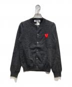 PLAY COMME des GARCONSプレイコムデギャルソン）の古着「ダブルハートカーディガン」｜グレー