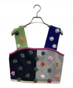 YANYANヤンヤン）の古着「パッチワークビスチェ」｜ネイビー