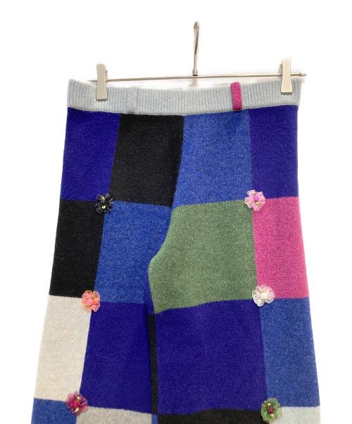 YANYAN（ヤンヤン）yanyan (ヤンヤン) パッチワークニットパンツ ネイビー サイズ:Ｓ 未使用品の古着・服飾アイテム