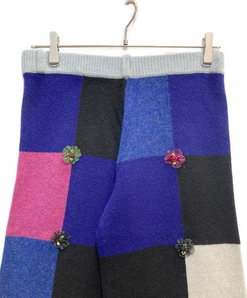 YANYAN（ヤンヤン）yanyan (ヤンヤン) パッチワークニットパンツ ネイビー サイズ:Ｓ 未使用品の古着・服飾アイテム
