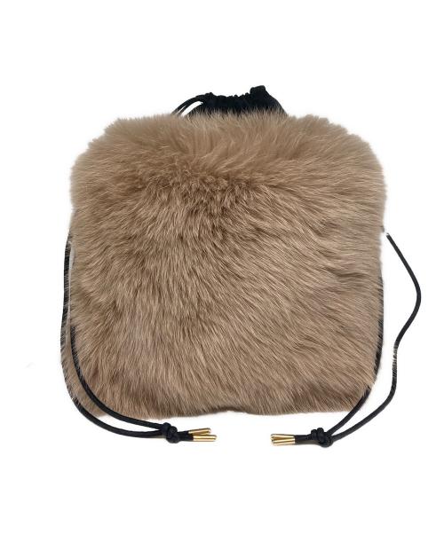 LUDLOW（ラドロー）LUDLOW (ラドロー) フォックスファー 巾着バッグ ベージュ 未使用品の古着・服飾アイテム