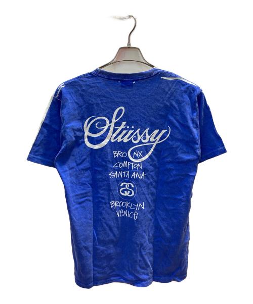 stussy（ステューシー）stussy (ステューシー) Tシャツ ホワイト×ブルー サイズ:Lの古着・服飾アイテム