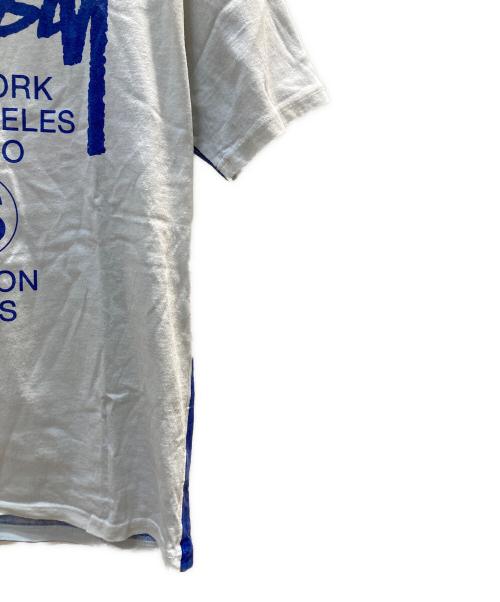 stussy（ステューシー）stussy (ステューシー) Tシャツ ホワイト×ブルー サイズ:Lの古着・服飾アイテム