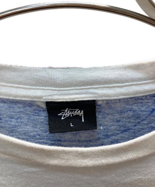 stussy（ステューシー）stussy (ステューシー) Tシャツ ホワイト×ブルー サイズ:Lの古着・服飾アイテム