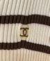 中古・古着 CHANEL (シャネル) リブニットボーダーワンピース アイボリー×ブラウン サイズ:44：45000円