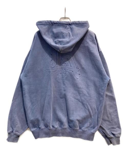 X-LARGE（エクストララージ）X-LARGE (エクストララージ) PIGMENT DYED EMBOSS LOGO ZIP HOODED SWEAT ネイビー サイズ:Ｍの古着・服飾アイテム