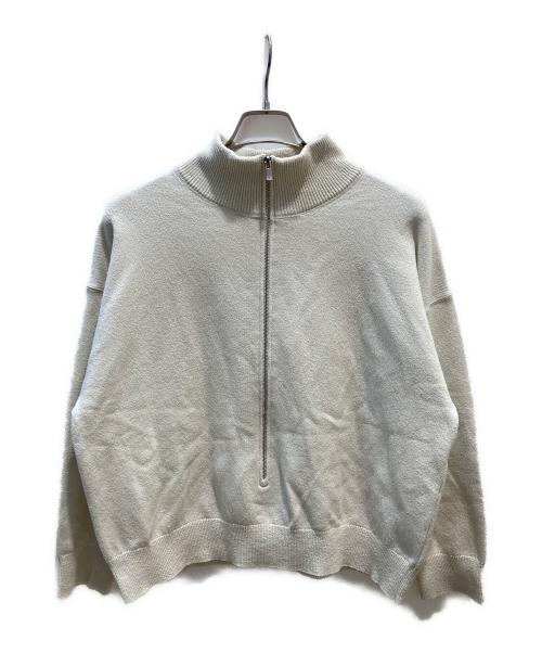 GALERIE VIE（ギャルリーヴィー）GALERIE VIE (ギャルリーヴィー) フリゼコットン ハーフジッププルオーバー ブラウン サイズ:Fの古着・服飾アイテム