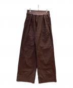 MUSE de Deuxieme Classeミューズ ドゥーズィエム クラス）の古着「STRETCH TWILL タックパンツ」｜ブラウン