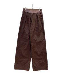 MUSE de Deuxieme Classe（ミューズ ドゥーズィエム クラス）の古着「STRETCH TWILL タックパンツ」｜ブラウン