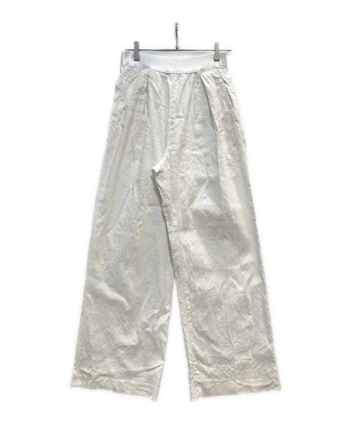 MUSE de Deuxieme Classe（ミューズ ドゥーズィエム クラス）MUSE de Deuxieme Classe (ミューズ ドゥーズィエム クラス) STRETCH TWILL タックパンツ ホワイト サイズ:38の古着・服飾アイテム