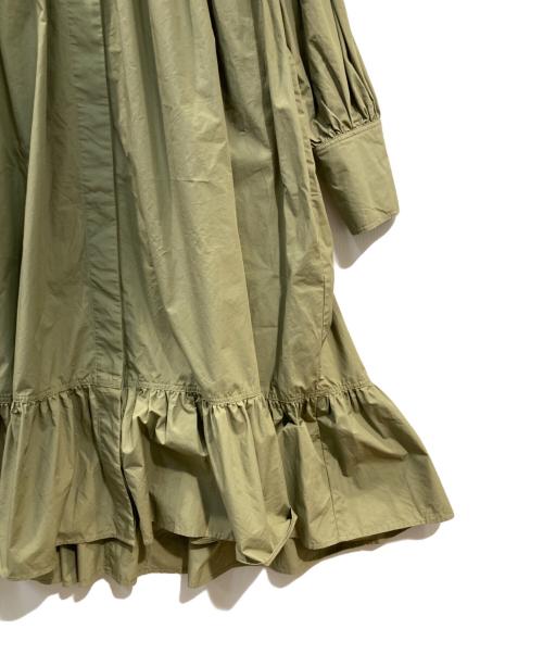 GENE HEAVENS（ジーンヘブンズ）GENE HEAVENS (ジーンヘブンズ) コットンパネルボタンティアードヘムシャツドレス カーキ サイズ:Fの古着・服飾アイテム
