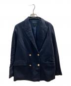 Spick and Spanスピック＆スパン）の古着「ダブルクロスピークドラペルジャケット」｜ネイビー