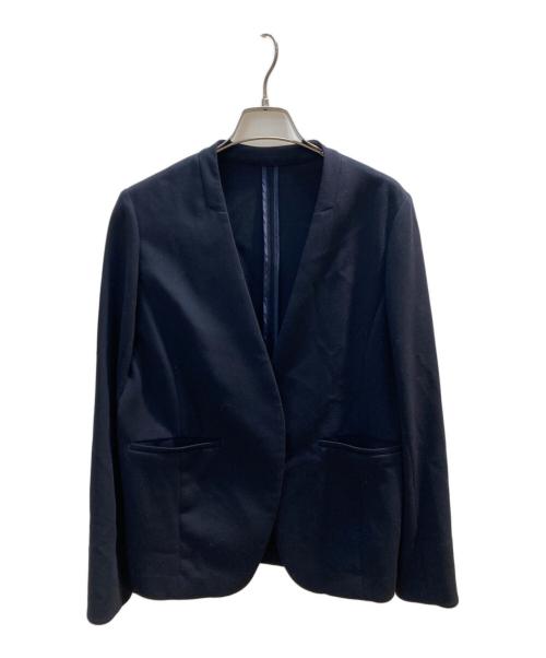 SOEJU（ソージュ）SOEJU (ソージュ) ウールライクノーカラージャケット ネイビー サイズ:Lの古着・服飾アイテム