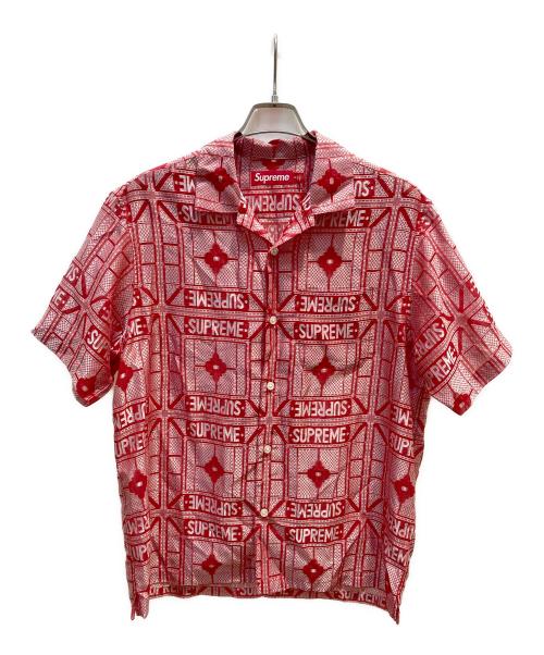 SUPREME（シュプリーム）Supreme (シュプリーム) tray jacquard s/s shirt レッド サイズ:Ｍの古着・服飾アイテム