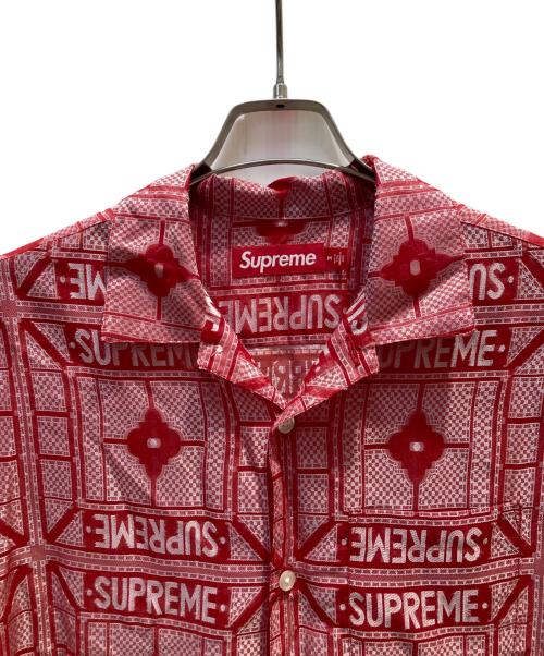SUPREME（シュプリーム）Supreme (シュプリーム) tray jacquard s/s shirt レッド サイズ:Ｍの古着・服飾アイテム