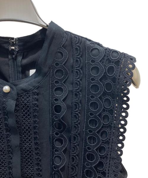 ERADIE（エラディエ）eradie (エラディエ) ドットジャガードテープレースワンピース ブラック サイズ:Fの古着・服飾アイテム