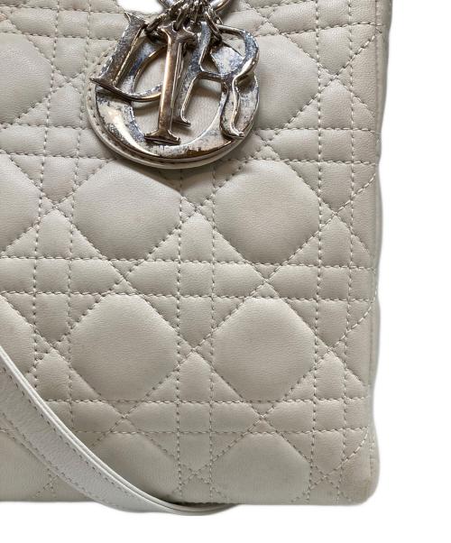 Christian Dior（クリスチャン ディオール）Christian Dior (クリスチャン ディオール) カナージュ 2wayハンドバッグ ホワイトの古着・服飾アイテム