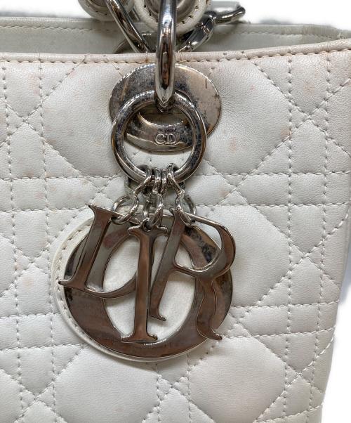 Christian Dior（クリスチャン ディオール）Christian Dior (クリスチャン ディオール) カナージュ 2wayハンドバッグ ホワイトの古着・服飾アイテム