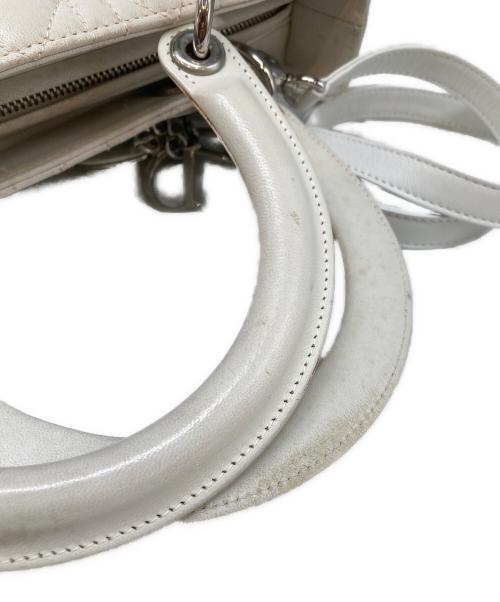 Christian Dior（クリスチャン ディオール）Christian Dior (クリスチャン ディオール) カナージュ 2wayハンドバッグ ホワイトの古着・服飾アイテム