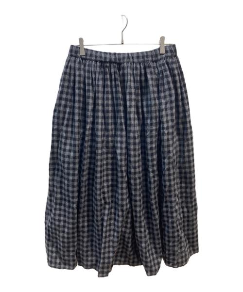 maison de soil（メゾンドソイル）maison de soil (メゾンドソイル) ウールチェックスカート グレー サイズ:2の古着・服飾アイテム