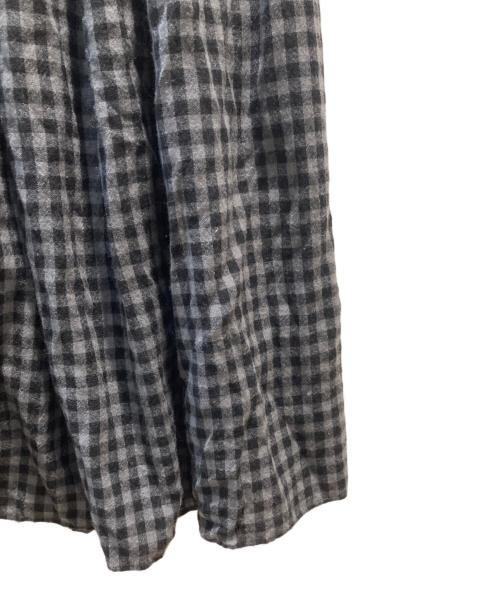 maison de soil（メゾンドソイル）maison de soil (メゾンドソイル) ウールチェックスカート グレー サイズ:2の古着・服飾アイテム