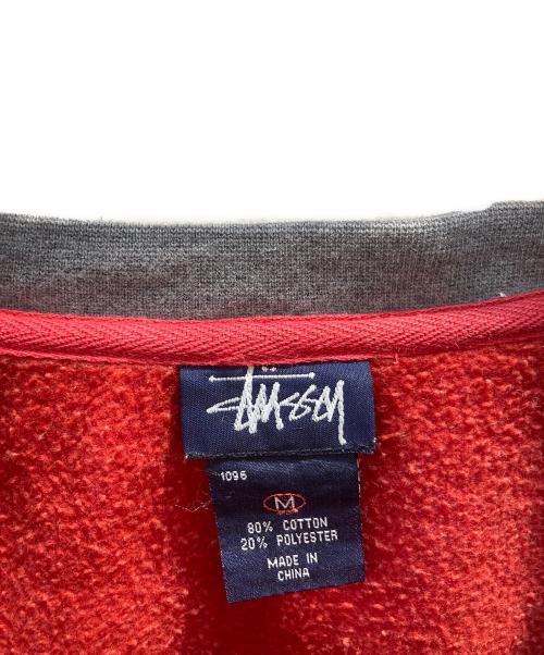 stussy（ステューシー）stussy (ステューシー) ラグランスウェット レッド サイズ:Mの古着・服飾アイテム