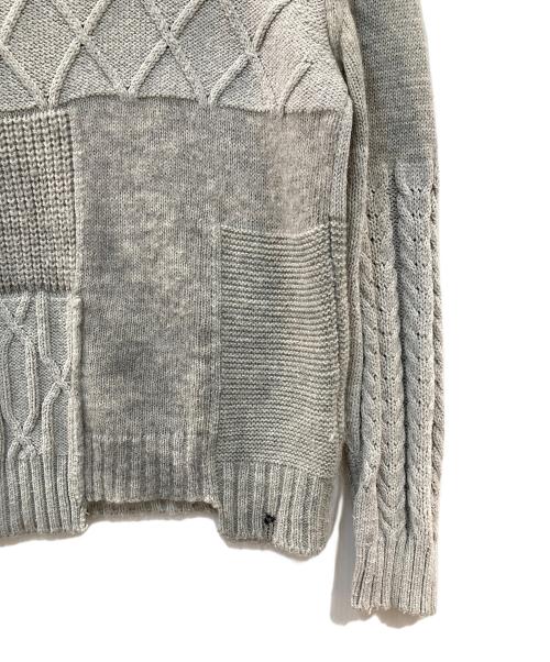 DIESEL（ディーゼル）DIESEL (ディーゼル) アルパカモヘヤ混紡ケーブルパッチニット グレー サイズ:XSの古着・服飾アイテム