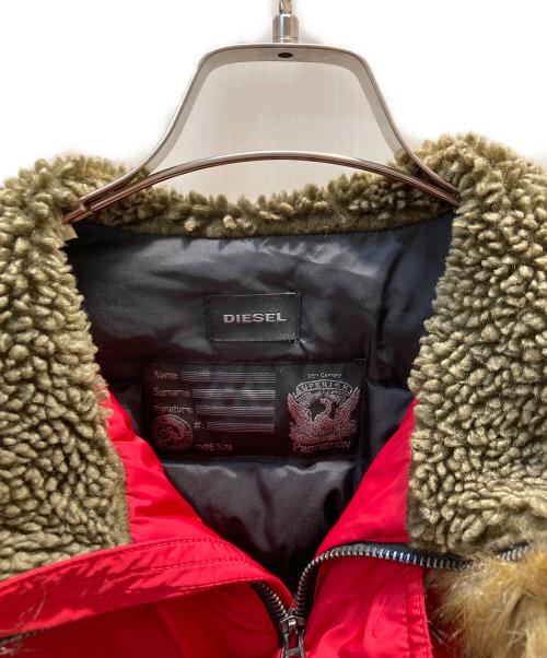 DIESEL（ディーゼル）DIESEL (ディーゼル) 中綿ジャケット レッド サイズ:Sの古着・服飾アイテム