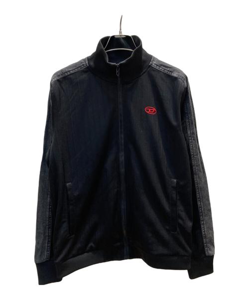 DIESEL（ディーゼル）DIESEL (ディーゼル) S-LOCKER デニム切替トラックジャケット ブラック サイズ:Sの古着・服飾アイテム