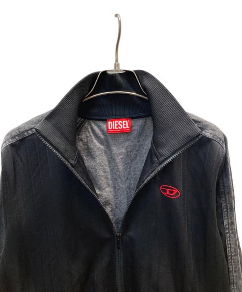 DIESEL（ディーゼル）DIESEL (ディーゼル) S-LOCKER デニム切替トラックジャケット ブラック サイズ:Sの古着・服飾アイテム