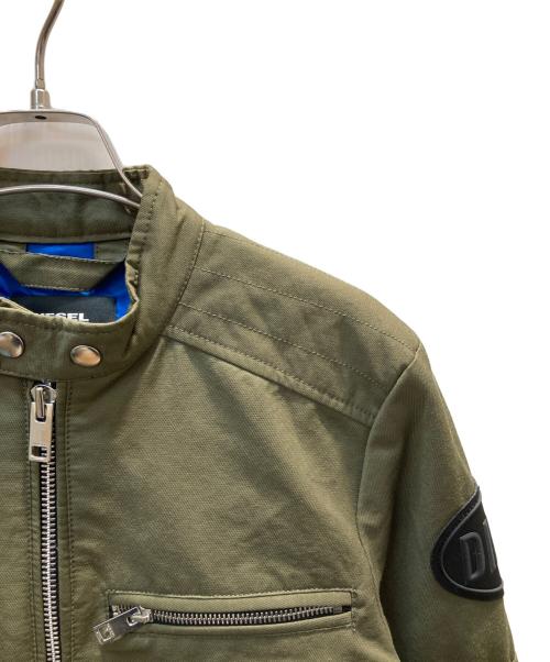 DIESEL（ディーゼル）DIESEL (ディーゼル) J-GLORY ライダースジャケット グリーン サイズ:XSの古着・服飾アイテム