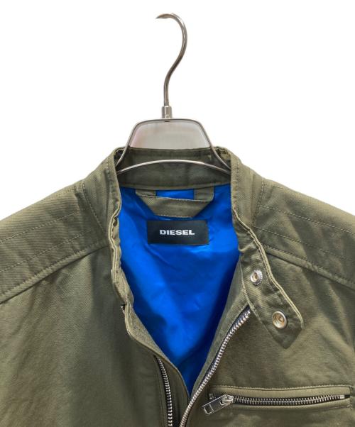 DIESEL（ディーゼル）DIESEL (ディーゼル) J-GLORY ライダースジャケット グリーン サイズ:XSの古着・服飾アイテム
