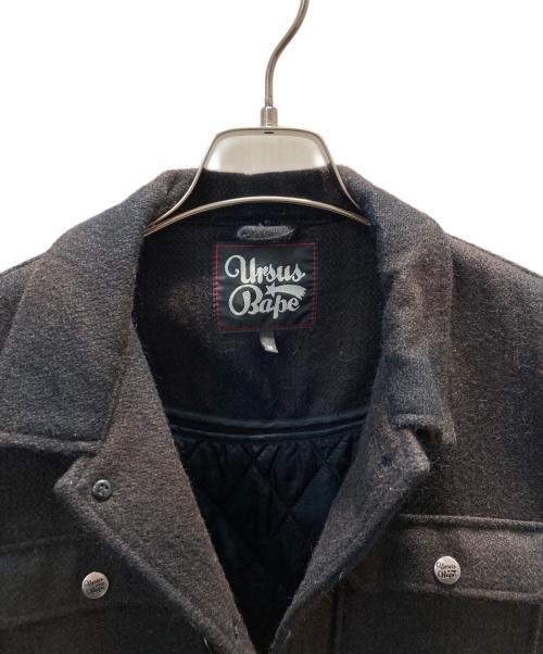 URSUS BAPE（アーサスベイプ）URSUS BAPE (アーサスベイプ) ライナー付ワークジャケット ブラック×ブラウン サイズ:Mの古着・服飾アイテム