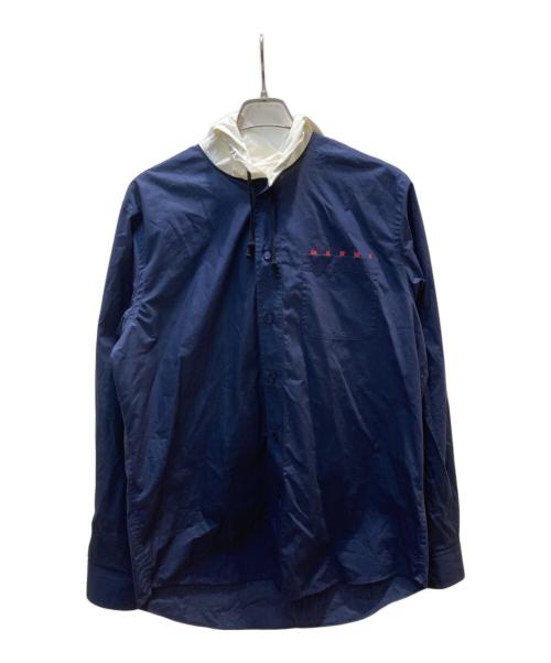 MARNI（マルニ）MARNI (マルニ) シャツフーディー ネイビー サイズ:46の古着・服飾アイテム
