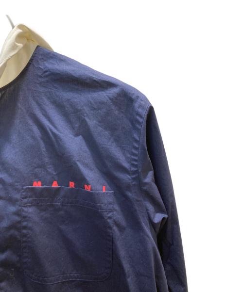 MARNI（マルニ）MARNI (マルニ) シャツフーディー ネイビー サイズ:46の古着・服飾アイテム
