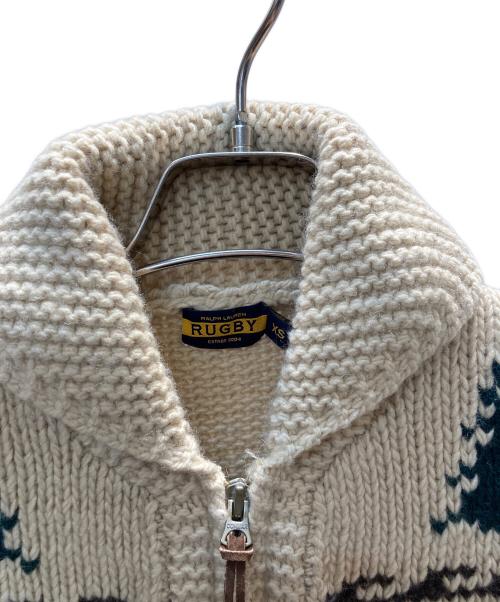 Rugby Ralph Lauren（ラグビーラルフローレン）Rugby Ralph Lauren (ラグビーラルフローレン) カウチンニットジャケット ベージュ サイズ:XSの古着・服飾アイテム