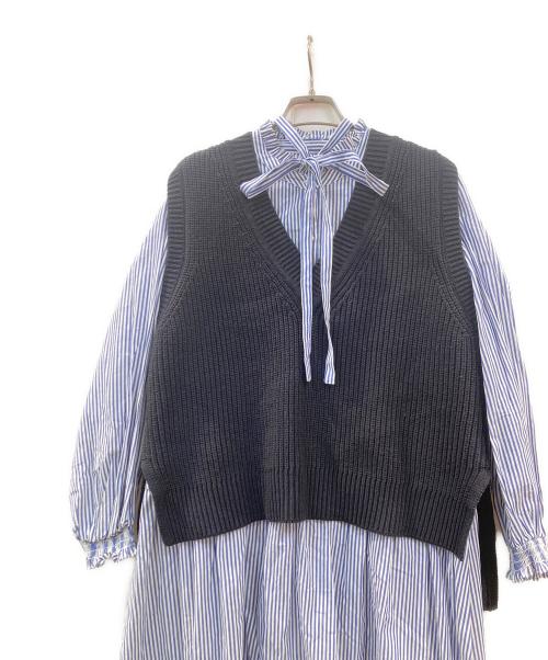 JUSGLITTY（ジャスグリッティー）JUSGLITTY (ジャスグリッティー) ショートベスト×ワンピースSET ブルー×ブラック サイズ:1の古着・服飾アイテム