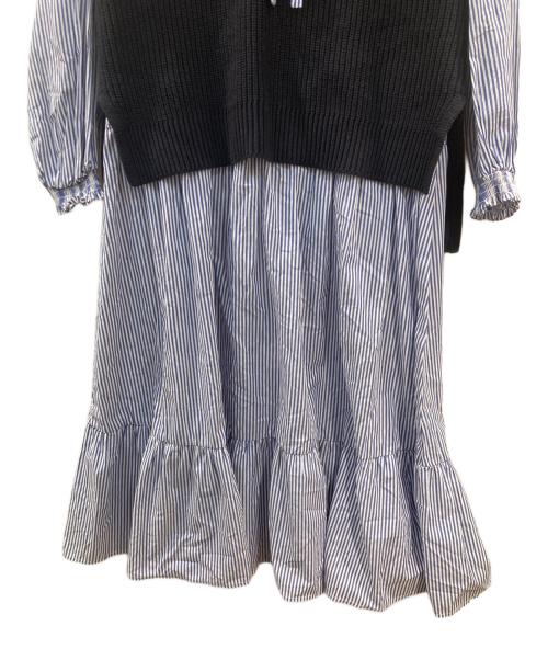 JUSGLITTY（ジャスグリッティー）JUSGLITTY (ジャスグリッティー) ショートベスト×ワンピースSET ブルー×ブラック サイズ:1の古着・服飾アイテム