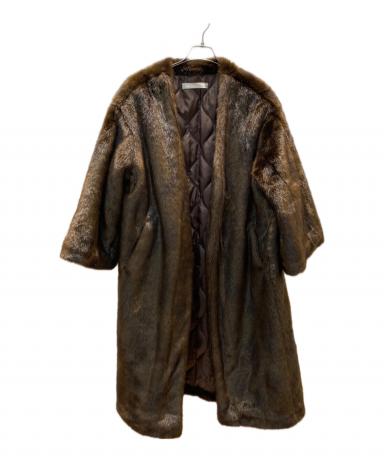LEINWANDE ブラウン ファーコート 中古・古着通販】LEINWANDE (ラインヴァンド) エコファーコート