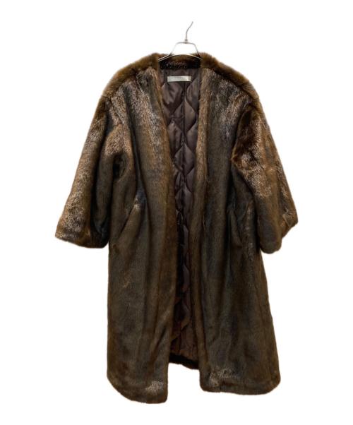 LEINWANDE（ラインヴァンド）LEINWANDE (ラインヴァンド) エコファーコート ブラウン サイズ:Fの古着・服飾アイテム