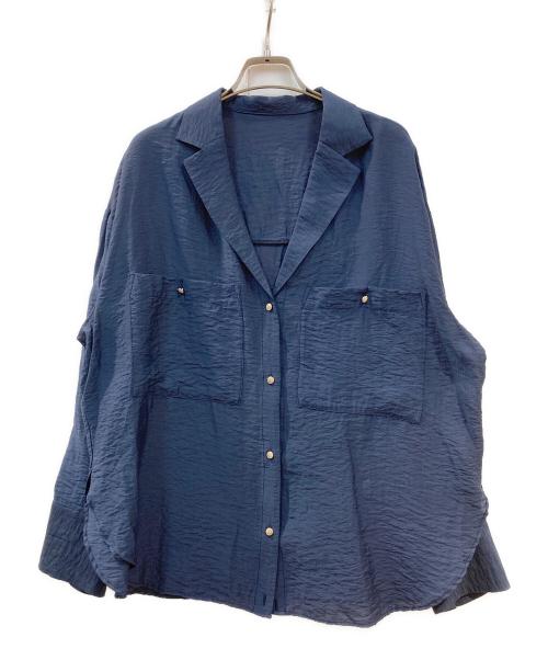 COLLAGE GALLARDAGALANTE（コラージュ ガリャルダガランテ）COLLAGE GALLARDAGALANTE (コラージュ ガリャルダガランテ) ヴィンテージライク開襟シャツ ネイビー サイズ:ーの古着・服飾アイテム