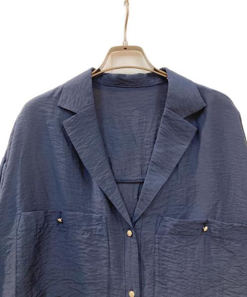 COLLAGE GALLARDAGALANTE（コラージュ ガリャルダガランテ）COLLAGE GALLARDAGALANTE (コラージュ ガリャルダガランテ) ヴィンテージライク開襟シャツ ネイビー サイズ:ーの古着・服飾アイテム