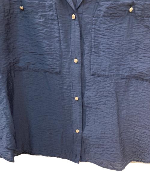 COLLAGE GALLARDAGALANTE（コラージュ ガリャルダガランテ）COLLAGE GALLARDAGALANTE (コラージュ ガリャルダガランテ) ヴィンテージライク開襟シャツ ネイビー サイズ:ーの古着・服飾アイテム