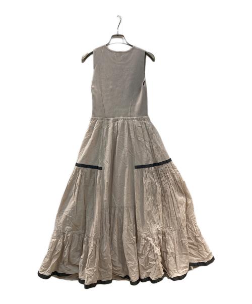 FRAY ID（フレイ アイディー）FRAY ID (フレイ アイディー) ニットコンビティアードワン ベージュ サイズ:Freeの古着・服飾アイテム