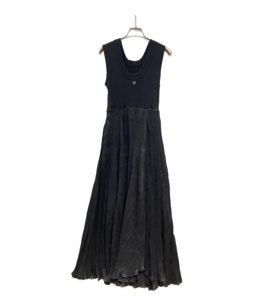 ecmile（エクミール）ecmile (エクミール) ドッキングフレアワンピース ブラック サイズ:Freeの古着・服飾アイテム