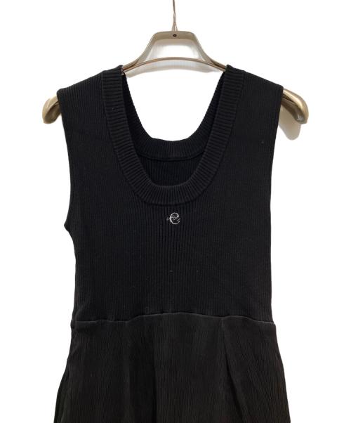 ecmile（エクミール）ecmile (エクミール) ドッキングフレアワンピース ブラック サイズ:Freeの古着・服飾アイテム